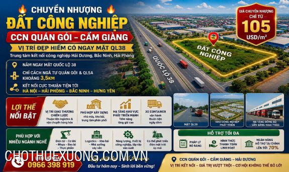 Chuyển nhượng đất từ 5000m2 tại Cụm CN Quán Gỏi, Cẩm Giàng- Hải Dương 1 Chuyển nhượng đất từ 5000m2
